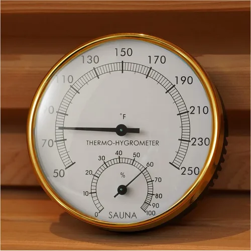 Miniatura 9 de Termómetro de sauna en Fahrenheit, termómetro higrómetro de sauna 2 en 1, medidor preciso de temperatura y humedad para saunas, accesorios de sauna