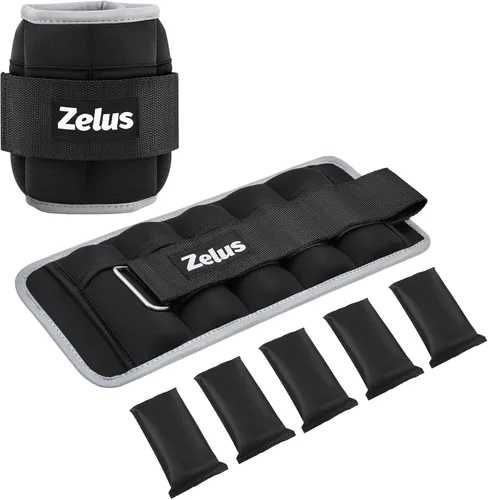 Miniatura 9 de ZELUS - 1 par de pesas de tobillo ajustables, correas de peso para piernas modularizadas de 2, 4, 6, 8, 10 libras para mujeres y hombres, juego