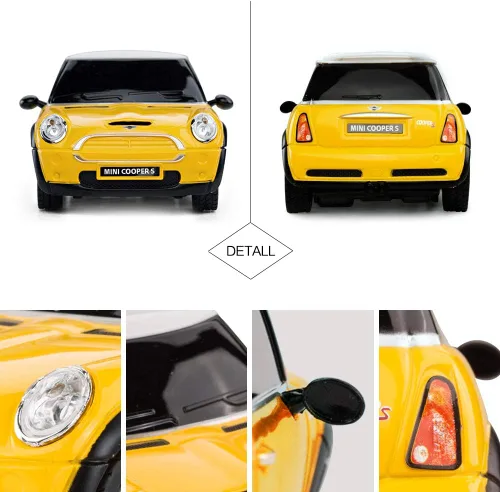 Miniatura 4 de RASTAR Modelo Mini Cooper, 1:24 RC Cars Toy Mini Cooper Control Remoto Auto RC Mini Cooper Car Toy para niños, amarillo
