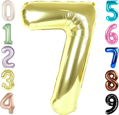 Miniatura 280 de Globos de números de 5 globos de 40 pulgadas, decoraciones de cumpleaños azules para niños y niñas, globos de números azul marino grandes