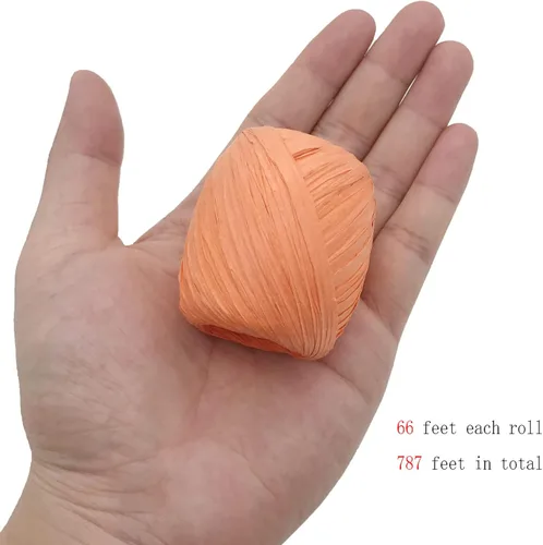 Miniatura 3 de 12 rollos de cinta de rafia, cuerda de rafia de 787 pies para Navidad, día de San Valentín, fiesta, regalos, envoltura, ramos de floristería