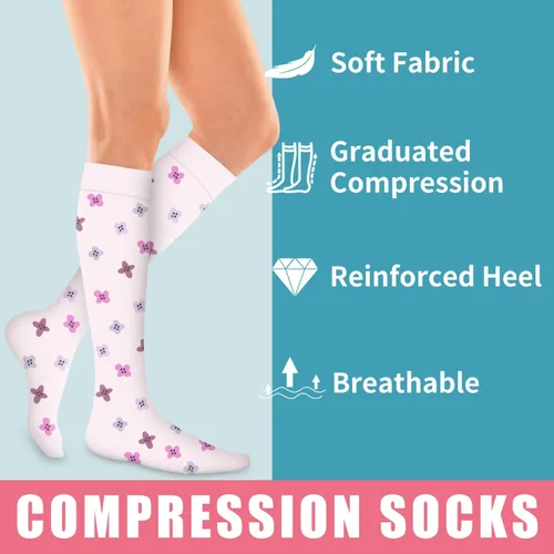 Miniatura 15 de Calcetines de compresión para mujeres y hombres (3 pares) – El mejor apoyo para enfermeras, correr, senderismo, recuperación y calcetines de vuelo