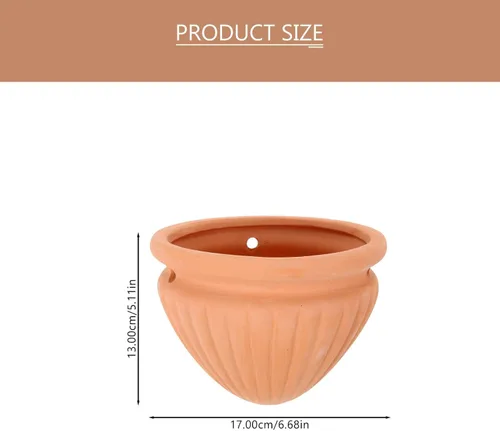 Miniatura 6 de Yardwe 1 juego de maceta colgante para plantas, elegante maceta de fresa, drenaje de cerámica, material para hierbas y decoración de jardín elegante