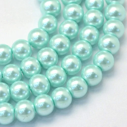 KISSITTY 105 unidades/hebra 5/16 pulgadas aguamarina satinado brillo cristal redondo perla espaciador cuentas sueltas 0.315 in cuentas sueltas para