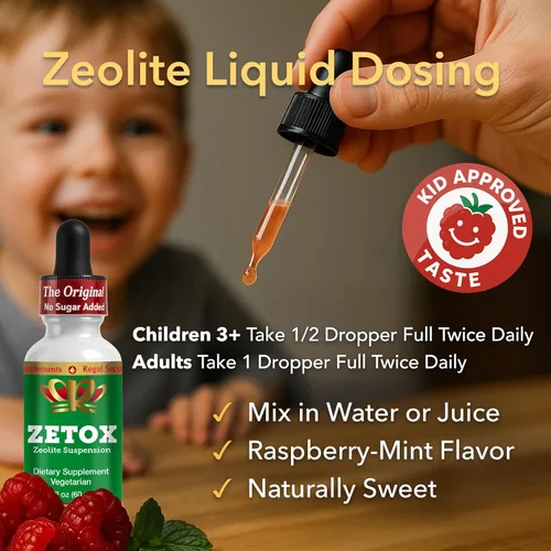 Miniatura 5 de ZETOX Desintoxicación de zeolita para niños y adultos Mejorado con metil vitamina B12 y D3 Gotas de zeolita de clinoptilolita líquida de grado