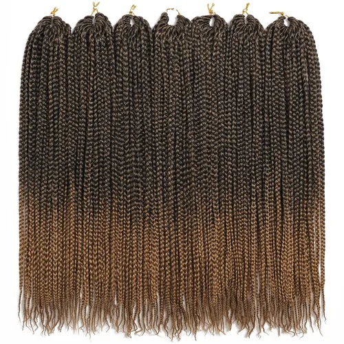 Miniatura 17 de Trenzas de caja de crochet pre-anilladas Goddess, trenzas de crochet, trenzado de cabello 7 paquetes 3x cabello de crochet (35,6 cm, 1B)