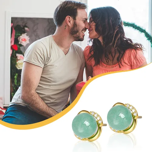 Miniatura 6 de Jade Earrings Studs,Green Jade Earrings for Women,925 Sterling Silver Earrings Studs for Sensitive Ears,Handmade Jade Earrings for Birthday