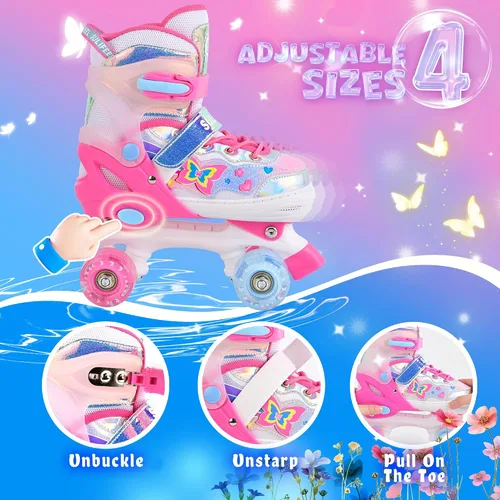 Miniatura 5 de SULIFEEL - Patines ajustables para niños para niños de 3-5, 5-8, 6-12 años con ruedas iluminadas ajustables de 4 tamaños, el mejor regalo para niños