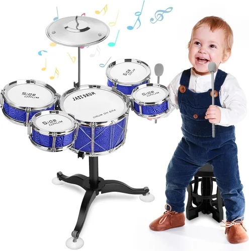 Miniatura 8 de Batería para Niños Pequeños Kit de Batería de Jazz de 8 Piezas - Instrumentos Musicales de Percusión Educativos Conjunto de Juego Regalo de Navidad