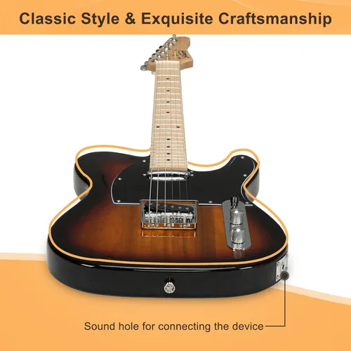 Miniatura 2 de GLARRY Guitarra eléctrica GTL de 39" para amantes de la música, diapasón de arce con pastillas SS, con paquete de accesorios y bolsa para guitarra