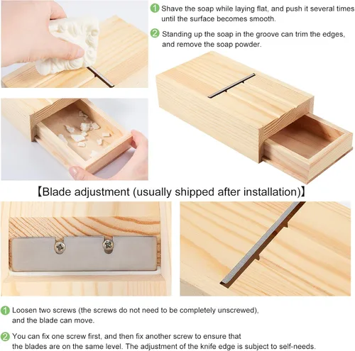 Miniatura 5 de PH PandaHall Caja de cajón de jabón de madera, biseladora de jabón, herramienta de afeitar para recortar jabones y velas hechas a mano para Navidad