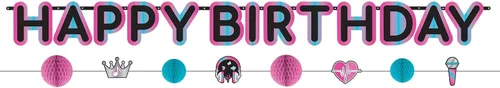 Miniatura 4 de Flutter - Kit de pancartas dobles de papel multicolor con purpurina, 12 pies (paquete de 2), deseos de cumpleaños brillantes para celebraciones