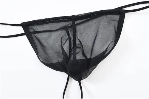Miniatura 2 de TANBOM Tanga para hombre, con espalda en Y, de tiro bajo, transpirable, cómoda, de nailon, con bolsa