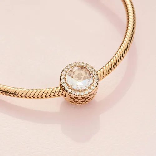 Miniatura 4 de Pandora Dije de circonita cúbica con corazones radiantes en oro de 14 quilates, circonita