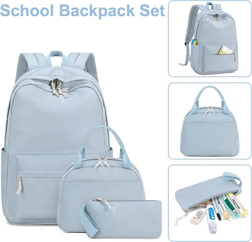 Miniatura 90 de Bluboon Juego de mochila para adolescentes, mochila escolar para niñas, lonchera y lápices, bolsas para estudiantes, 3 en 1, rosa-3 juegos, Escuela