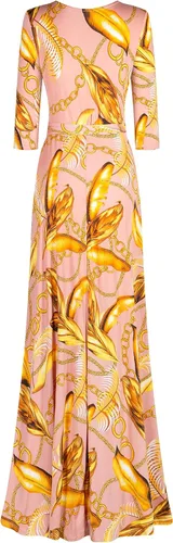 Miniatura 2 de MadeInUSA - Vestido largo estampado con cuello en V para mujer con mangas 34.