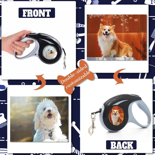 Miniatura 4 de Correa retráctil personalizada para perros con foto y texto, correa retráctil personalizada para perros pequeños y grandes