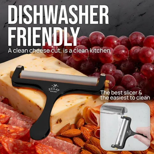 Miniatura 4 de Zulay Kitchen Cortador de Queso de Alambre de Acero Inoxidable - Cortador Manual Ajustable con 2 Alambres Extra - Afilador de Queso Premium Para