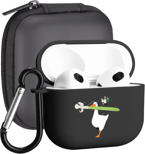 Miniatura 35 de Funda compatible con Airpods de 3ª generación, linda funda para Airpods 3, diseño de rana, protectora para mujeres y niñas con llavero para Apple