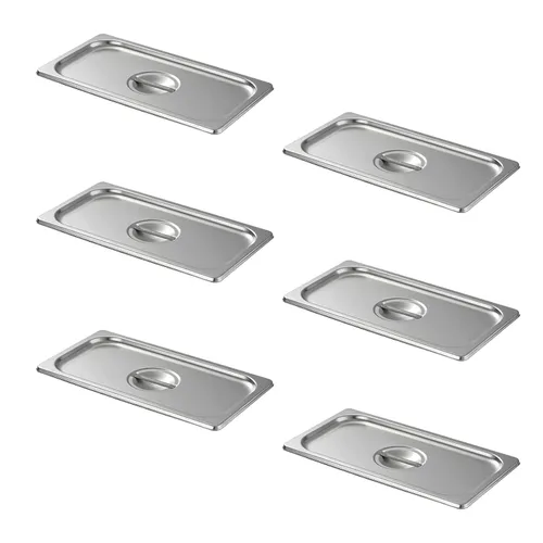 Miniatura 20 de Aplancee Sartenes de 1/2 hotel de 4 pulgadas de profundidad de acero inoxidable para alimentos, antiatascos, juego de 6 sartenes de mesa de vapor