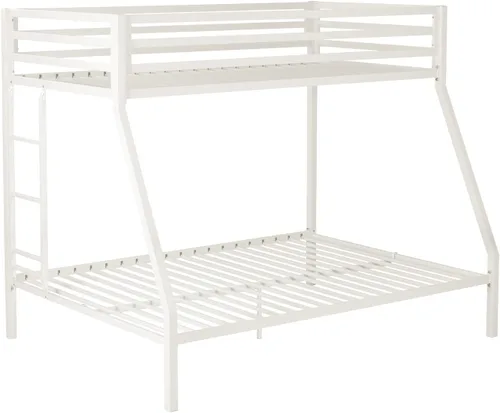 Miniatura 9 de SHA CERLIN Litera tipo loft de tamaño individual sobre full con escalera y barandilla, listones de metal resistente, no necesita somier, muebles