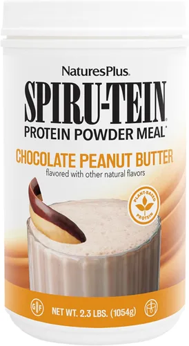 Miniatura 7 de NaturesPlus SPIRU-TEIN, mantequilla de maní de chocolate, 1.2 libras, batido de proteínas a base de plantas, sin OMG, vegetariano, sin gluten, 16