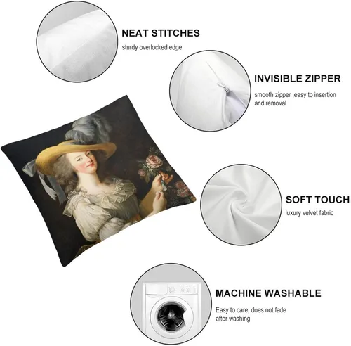 Miniatura 4 de Marie Antoinette Queen of Style - Funda de almohada cuadrada y acogedora para decoración del hogar para sala de estar, sofá, cojín de coche, 18 x 18