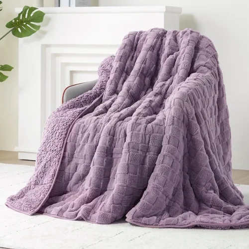 Miniatura 15 de Kivik - Mantas con peso de doble cara para adultos, mantas estampadas a cuadros, súper suaves y pesadas, para sofá y cama, con tela ultra esponjosa