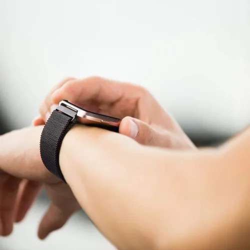 Miniatura 4 de Amzpas - Bandas compatibles con Fitbit Versa 2 / Fitbit Versa SE/Fitbit Versa Lite/Fitbit Versa, correas de malla de acero inoxidable transpirable