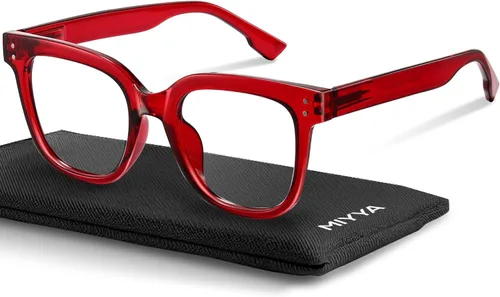Miniatura 17 de miyya Gafas de luz azul para mujeres y hombres – Monturas gruesas de gran tamaño bloqueador de luz UV y azul, accesorios elegantes para gafas
