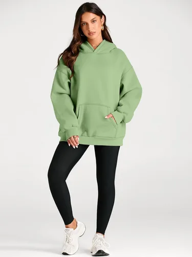 Miniatura 237 de Trendy Queen - Sudaderas extragrandes con capucha para mujer, suéteres de manga larga, sin botones, de vellón, de otoño, ropa de invierno