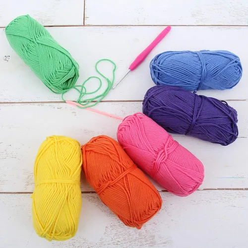 Miniatura 25 de Threadart Crochet - Juego de hilo de algodón 100 % puro, colores de ambiente de playa, paquete de 4 madejas cada una de 1.76 onzas, hilo de estambre