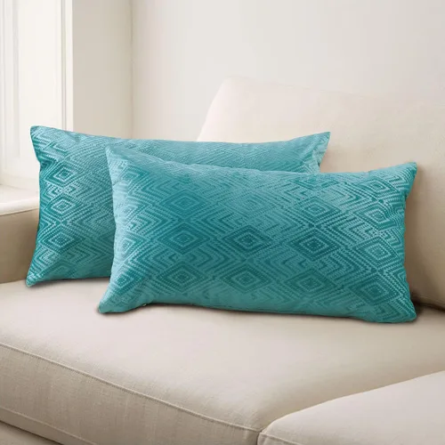 Miniatura 20 de Home Soft Things Ikat - Fundas de almohada de terciopelo de 2 piezas, 14 x 26 pulgadas, aguacate, funda de almohada decorativa lumbar sólida