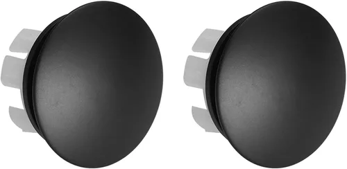 Tapa de desbordamiento para lavabo de lavabo, inserción de latón negro mate en agujero redondo tapas paquete 0f 2 por Homevacious Paquete de 2 negro