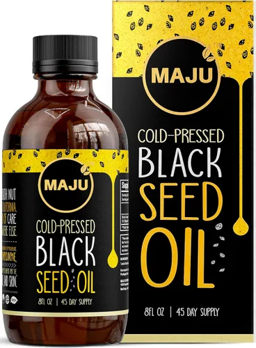 MAJU Aceite de semilla negra – 3 veces timoquinona, prensado en frío, 100% aceite de semilla de comino negro turco, semilla negra líquida pura,