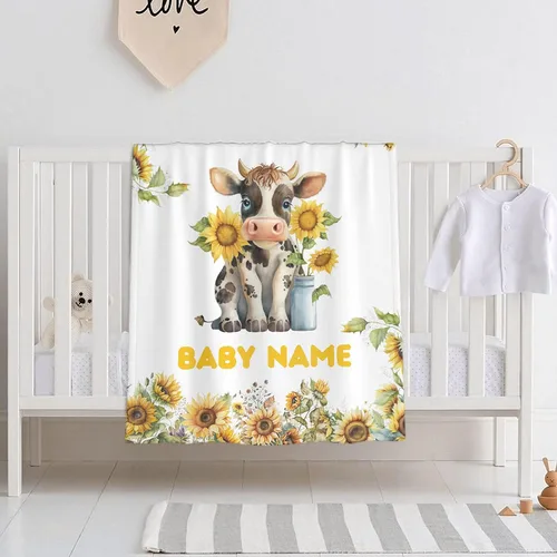 Miniatura 17 de Mantas de bebé personalizadas con diseño de animales, manta personalizada con nombre para niños y niñas, manta de bebé personalizada, regalos