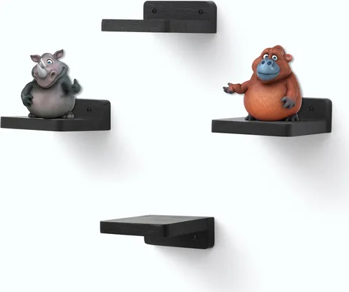 Miniatura 32 de Estante flotante pequeño, mini estante montado en la pared de 5 x 5 pulgadas, estante de madera rústica para dormitorio, sala de estar, baño, Gris