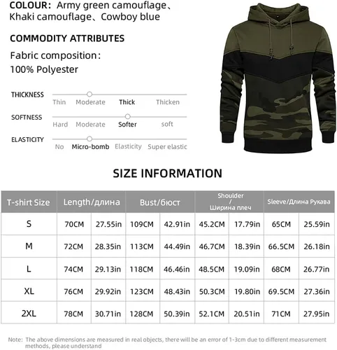 Miniatura 6 de LBL - Sudaderas con capucha para hombre, de mezcla suave, con forro polar, con bolsillo tipo canguro