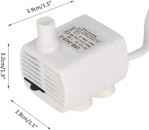 Miniatura 3 de Mini bomba USB sumergible ultra silenciosa fuente para acuario, peces, estanque, dispensador de agua para mascotas, hidroponía