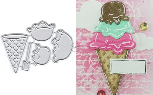 DzIxY Deliciosa taza de helado Troqueles de corte de metal para hacer tarjetas de papel de grabación en relieve Troqueles Sets Álbum Scrapbooking