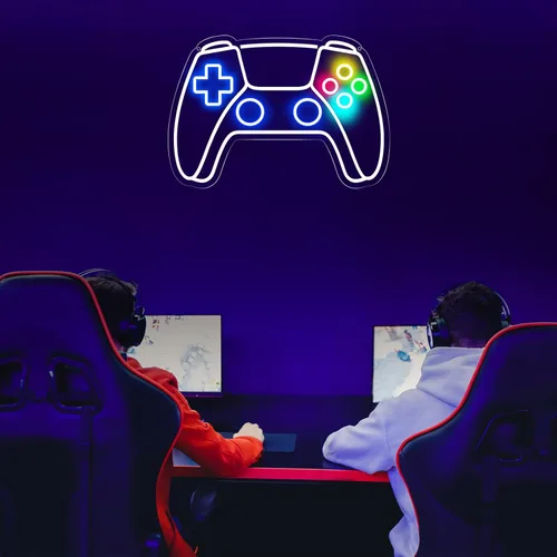 Miniatura 5 de Letrero de Neón para Juego, Letrero de LED en Forma de Joystick para Decoración de Habitación de Juego, Letrero de Neón de Juegos para Decoración