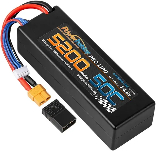 Miniatura 4 de Powerhobby 4s 5200mah 50c Lipo Battery W XT60 Plug Estuche rígido + adaptador