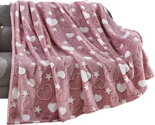 Miniatura 15 de Elegant Comfort Manta ligera que brilla en la oscuridad, ultra suave, mullida y acogedora, manta luminosa decorativa para todas las estaciones