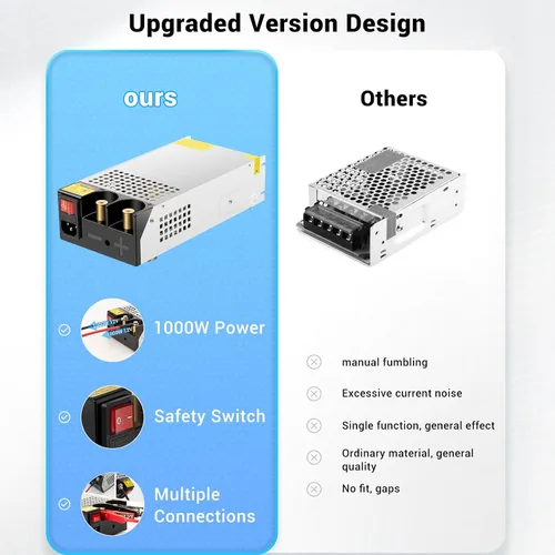 Miniatura 4 de Convertidor de 1000 W, convertidor de 110 V CA a 12 V CC, fuente de alimentación, transformador de interruptor de corriente máxima de 83 A CC