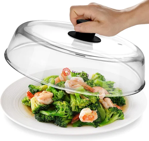 Cubierta de vidrio para salpicaduras de microondas para plato de alimentos, resistente protector de salpicaduras de vidrio de borosilicato con