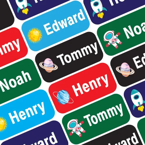 Miniatura 28 de Etiquetas de Nombre Personalizadas para Niños – 60 Etiquetas Impermeables de Pelar y Pegar para Ropa, Cajas de Almuerzo, Botellas de Agua, Bolsas