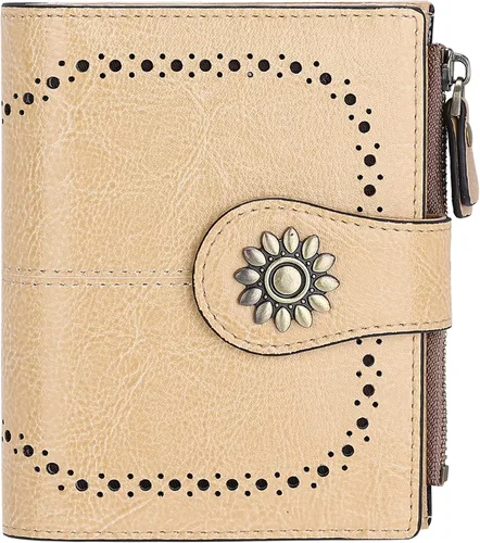 Miniatura 7 de Lavemi Cartera de Piel para Mujer Pequeña Compacta con Bloqueo RFID Estuche para Tarjetas de Crédito Monedero con Bolsillo con Cremallera Small