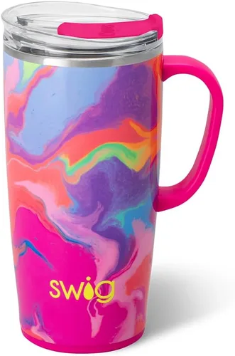 Miniatura 58 de Swig Life Taza de Viaje de 18 oz, Vaso Aislante con Asa y Tapa, Taza de Café de Viaje, Compatible con Portavasos, Acero Inoxidable, Vaso de 18 oz
