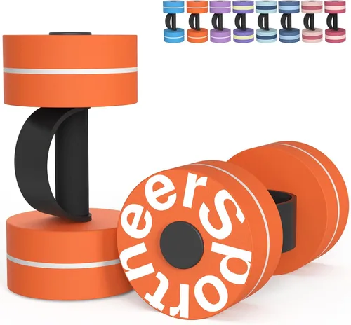 Miniatura 16 de Sportneer Pesas de Agua Mancuernas de Ejercicio Acuático Mancuernas de Agua Aeróbicos Entrenamientos Juego de 2 Pesas de Piscina de Espuma EVA Juego