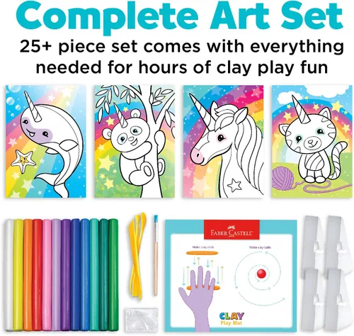 Miniatura 3 de Faber Castell Do Art Coloring with Clay Unicorn & Friends - Juego de arcilla para niños - Artes y manualidades para niños